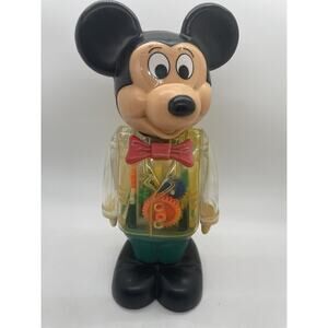 9” Mickey Mouse Wind-Up 1978 Vintage Clear See-thru Robot Gabriel